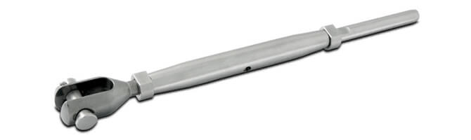 Closed Body Turnbuckle with Fork to Swage Stud Ends - 316 Stainless Steel